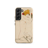 Two Nude Women Embracing - Egon Schiele Samsung Case, Galaxy S22 / Matte, Beige Smartphone Case Classical Two Figures