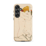 Two Nude Women Embracing - Egon Schiele Samsung Case, Galaxy S25 Plus / Matte, Smartphone Case Artistic Nude Two Figures
