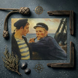 Two Sailors - Albert Edelfelt Art Print / Canvas Nautical-themed Rectangular Maritime Scene, Edelfelt’s, Ruddy Flesh Tones, Worked,