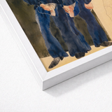 Framed Watercolor Painting Figures Deep Blue Attire Earthy Charles Demuth, Two Sailors, Stages, Art, Print, Sailor Turns, Chin Dropped