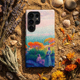 Two Women by the Shore - Henri Edmond Cross Phone Case Colorful Impressionistic Painting Figures Landscape, Afternoon Heat Ripples, Iphone