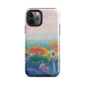Two Women by the Shore - Henri Edmond Cross Phone Case Iphone 11 Pro / Gloss Vibrant Pointillist-style Painting Figures Outdoor, Afternoon