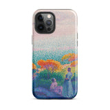 Two Women by the Shore - Henri Edmond Cross Phone Case Iphone 12 Pro Max / Gloss Vibrant Pointillist-style Painting Figures Sea, Afternoon