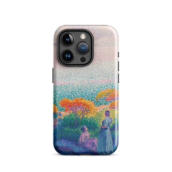 Two Women by the Shore - Henri Edmond Cross Phone Case Iphone 15 Pro / Gloss Vibrant Impressionistic Painting Figures Autumnal, Afternoon
