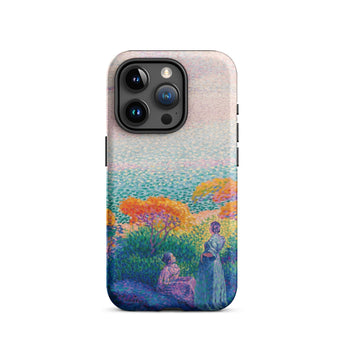 Two Women by the Shore - Henri Edmond Cross Phone Case Iphone 15 Pro / Matte Vibrant Impressionistic Painting Figures Autumnal, Afternoon