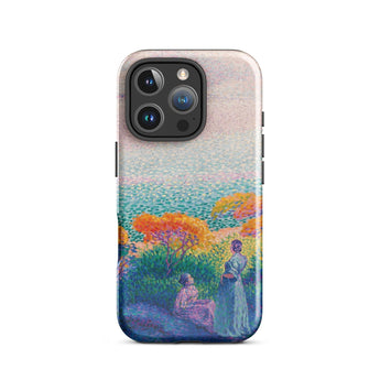 Two Women by the Shore - Henri Edmond Cross Phone Case Iphone 16 Pro / Gloss Vibrant Impressionistic Landscape Orange Green Trees,