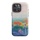 Two Women by the Shore - Henri Edmond Cross Phone Case Iphone 16 Pro Max / Gloss Vibrant Pointillist-style Painting Figures Outdoor,