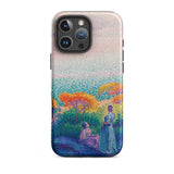 Two Women by the Shore - Henri Edmond Cross Phone Case Iphone 16 Pro Max / Matte Vibrant Pointillist-style Painting Figures Sea, Afternoon