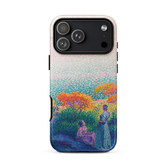 Two Women by the Shore - Henri Edmond Cross Phone Case Iphone 17 Pro Max / Gloss Vibrant Pointillist-style Painting Figures Outdoor,