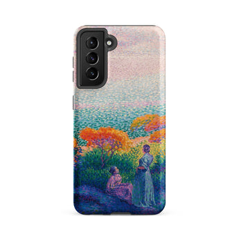Two Women by the Shore - Henri Edmond Cross Phone Case Samsung Galaxy S21 Fe / Matte Vibrant Impressionistic Painting Figures Colorful,