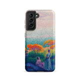 Two Women by the Shore - Henri Edmond Cross Phone Case Samsung Galaxy S21 / Matte Vibrant Pointillist-style Painting Figures Sea, Afternoon