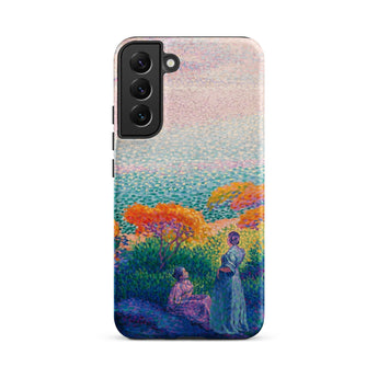 Two Women by the Shore - Henri Edmond Cross Phone Case Samsung Galaxy S22 Plus / Matte Vibrant Pointillist-style Painting Figures Outdoor,