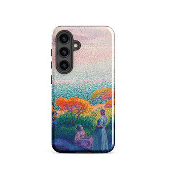 Two Women by the Shore - Henri Edmond Cross Phone Case Samsung Galaxy S24 / Gloss Vibrant Impressionistic Painting Figures Colorful,