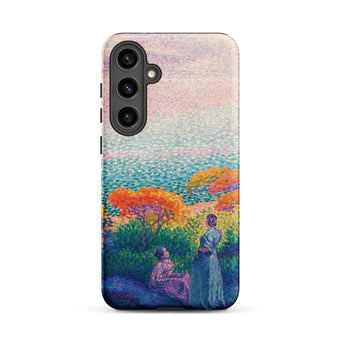 Two Women by the Shore - Henri Edmond Cross Phone Case Samsung Galaxy S24 Plus / Matte Vibrant Pointillist-style Painting Figures Sea,