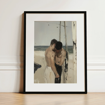 Undertow - Cruising Gay Erotica Art Print / Canvas, 12x16’’ / 31x41cm / Black Frame / Matboard, Posters Prints & Visual Artwork, Toby Leon