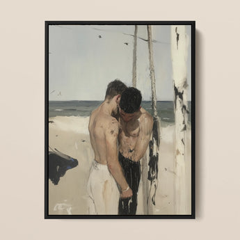 Undertow - Cruising Gay Erotica Art Print / Canvas, 12x16’’ / 31x41cm / Black Frame, Posters Prints & Visual Artwork, Toby Leon