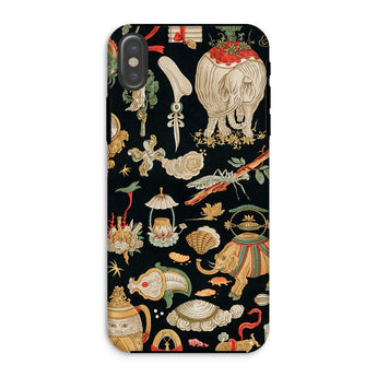 Underworld Chinoiserie - Auguste Racinet Iphone Case, Xs / Matte, Phone Case Eclectic Pattern Whimsical Illustrations Dark Background