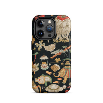 Underworld Chinoiserie - Auguste Racinet Phone Case Iphone 15 Pro / Matte Patterned Phone Case Auguste Racinet, Chinoiserie Underworld,