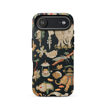 Underworld Chinoiserie - Auguste Racinet Phone Case Iphone 17 Air / Matte Black Elephant Patterned Phone Case Colorful Textured Surface