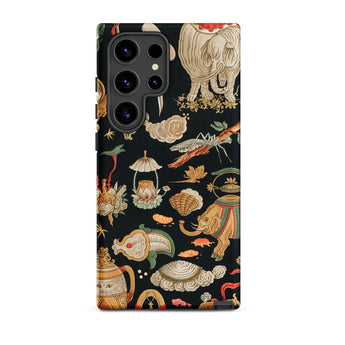 Underworld Chinoiserie - Auguste Racinet Phone Case Samsung Galaxy S24 Ultra / Matte Black Phone Case Adorned Intricate Vintage-style