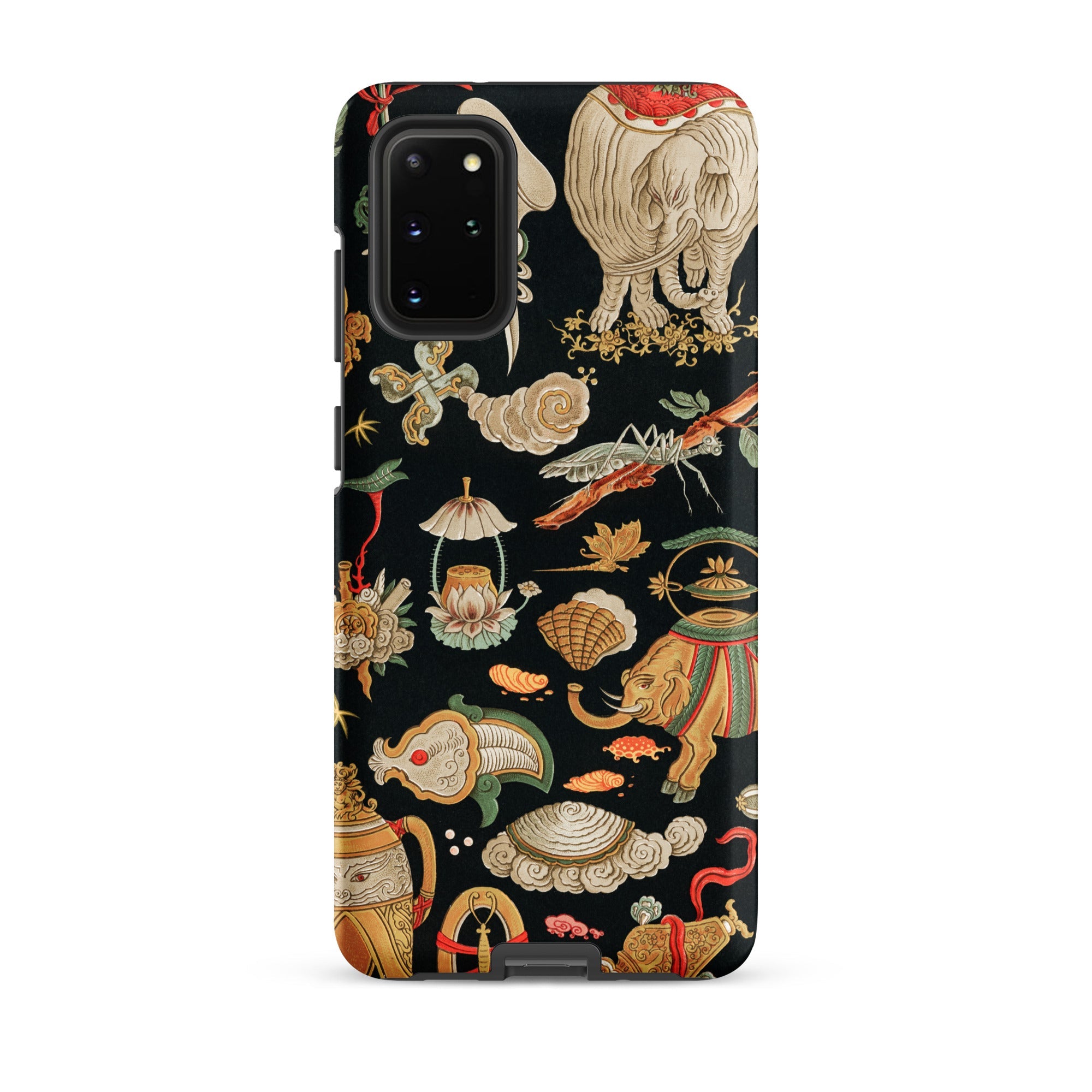 Underworld Chinoiserie Auguste Racinet Samsung Case, Galaxy S20 Plus / Matte, Black Phone Case Colorful Intricate Pattern Animals Plants