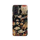 Underworld Chinoiserie - Auguste Racinet Samsung Case, Galaxy S21 / Matte, Black Phone Case Decorative Pattern Animals Objects Ornate