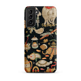 Underworld Chinoiserie - Auguste Racinet Samsung Case, Galaxy S21 Plus / Matte, Black Smartphone Case Multicolored Pattern Elephants