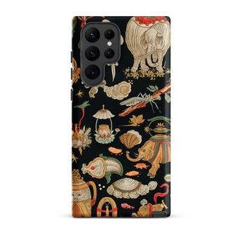 Underworld Chinoiserie - Auguste Racinet Samsung Case, Galaxy S22 Ultra / Matte, Samsung Galaxy S23 Ultra Phone Case Black Background