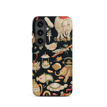 Underworld Chinoiserie - Auguste Racinet Samsung Case, Galaxy S24 / Matte, Black Phone Case Colorful Pattern Animals Objects