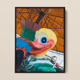 Up and at Em Giclée Print / Canvas Vibrant Glossy Yellow Duck Red Beak Blue Eye Giclée Print, Living Space, Waking Dream