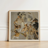 Framed Artwork Dynamic Scene Sailors Poses Rendered Earthy Navy, Joseph Christian Leyendecker, Built, Collier’s Magazine Cover, Study, Fine