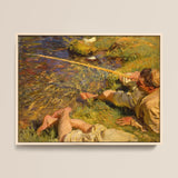 Val D’aosta a Man Fishing - John Singer Sargent Art Print / Canvas, Man Fishing, Val D’aosta, Val D’aosta Current, D’aosta Current Runs,