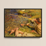 Val D’aosta a Man Fishing - John Singer Sargent Art Print / Canvas, Man Fishing, Val D’aosta, Val D’aosta Current, D’aosta Current Runs,