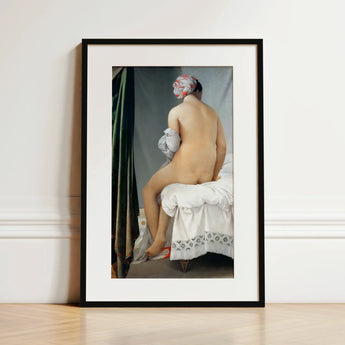 Valpincon Bather - Jean Auguste Dominique Ingres Art Print / Canvas, 12x18’’ / 31x46cm / Black Frame / Matboard, Posters Prints & Visual