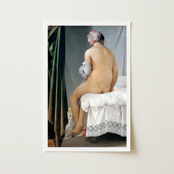 Valpincon Bather - Jean Auguste Dominique Ingres Art Print / Canvas Framed Nude Woman Seated Bed White Ingres’ Valpinçon, Captivating Prints