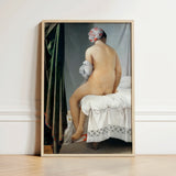 Valpincon Bather - Jean Auguste Dominique Ingres Art Print / Canvas Framed Nude Woman Seated Bed White Ingres’ Valpinçon, Captivating Prints