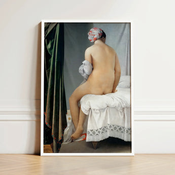 Valpincon Bather - Jean Auguste Dominique Ingres Art Print / Canvas Framed Nude Woman Seated Bed White Ingres’ Valpinçon, Captivating Prints