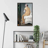Valpincon Bather - Jean Auguste Dominique Ingres Art Print / Canvas Black-framed Artwork Nude Figure Seated Bed Draped Fabric Ingres’