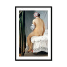 Valpincon Bather Jean Auguste Dominique Ingres Art Print, Classical Nude Figure Seated White Linens Decorative Head