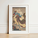 Vampire Cat of Nabeshima - Utagawa Kunisada Art Print / Canvas 12x18’’ / 31x46cm / White Frame / Matboard Framed Japanese Ukiyo-e Print