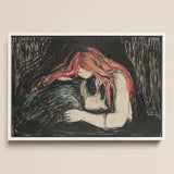 Vampire - Stampa d'arte di Edvard Munch / Canvas, 17x12’’ / A3 / Cornice bianca, Poster, stampe e arte visiva, Toby Leon