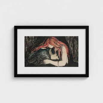 Vampire - Edvard Munch Art Print / Canvas Blood-red Hair Pours, Carved Lines Prints