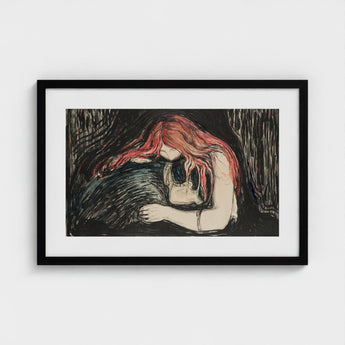 Vampire - Edvard Munch Art Print / Canvas Blood-red Hair Pours, Carved Lines Prints