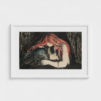 Vampire - Edvard Munch Art Print / Canvas Blood-red Hair Pours, Carved Lines Prints