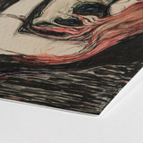 Vampire - Edvard Munch Art Print / Canvas Abstract Artwork Bold Black Red Cream Swirls Textured Blood-red Hair Pours, Carved Lines Prints