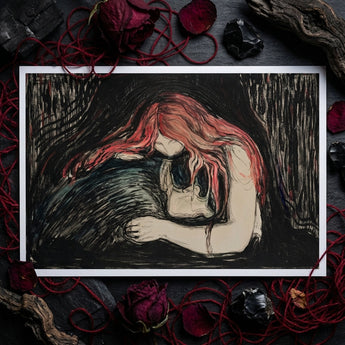 Vampire - Stampa d'arte di Edvard Munch / Canvas, 17x12’’ / A3 / Senza cornice / Bordo bianco, Poster, stampe e arte visiva, Toby Leon