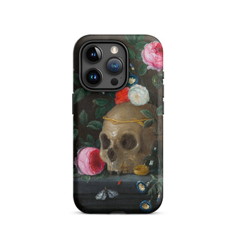 Vanitas Still Life - Jan Van Kessel Phone Case Iphone 15 Pro / Matte Skull Floral Iphone Case Jan Kessel, Kessel Arranges, Balancing