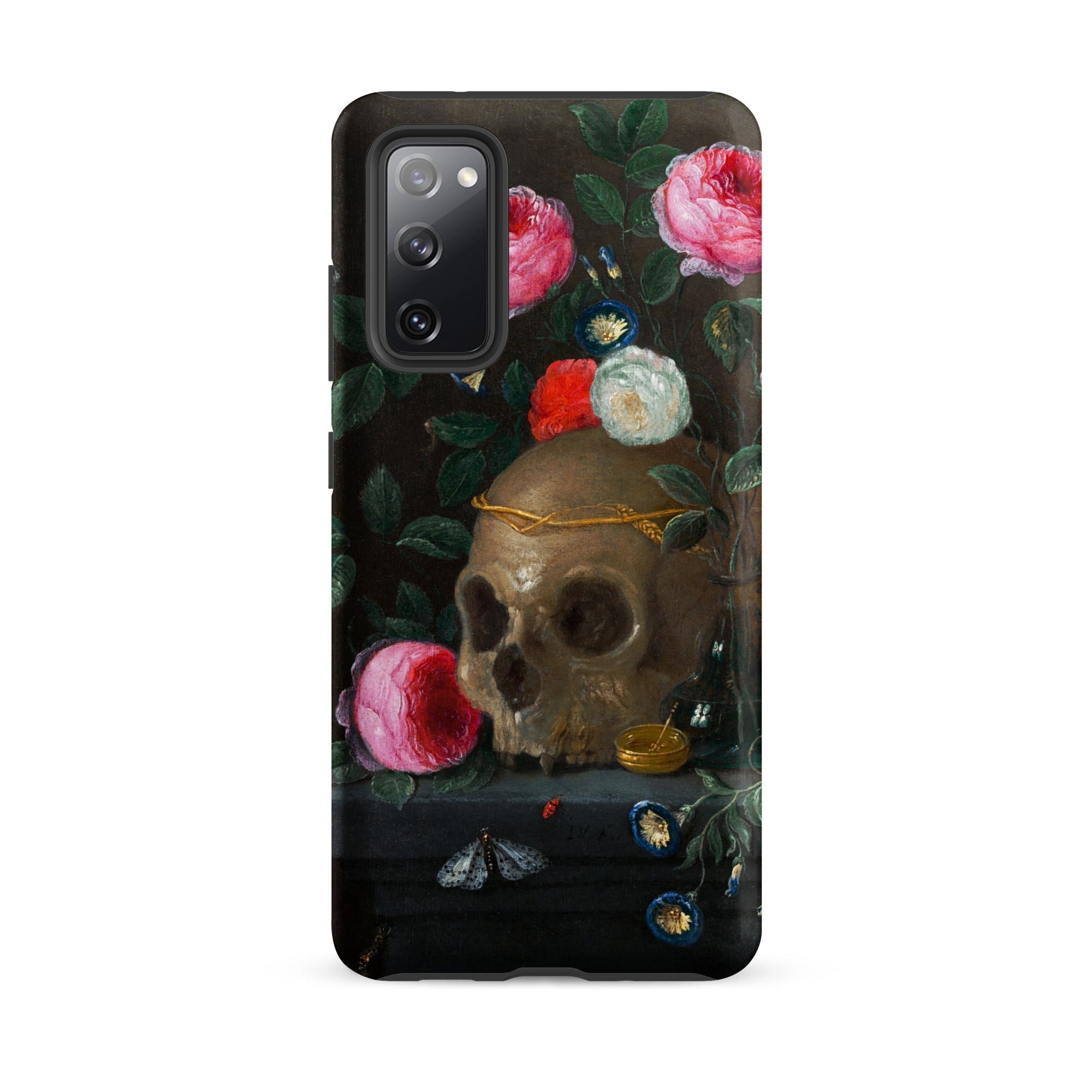 Vanitas Still Life Jan Van Kessel Samsung Case, Galaxy S20 Fe / Matte, Black Smartphone Case Still Life Painting Skull Roses