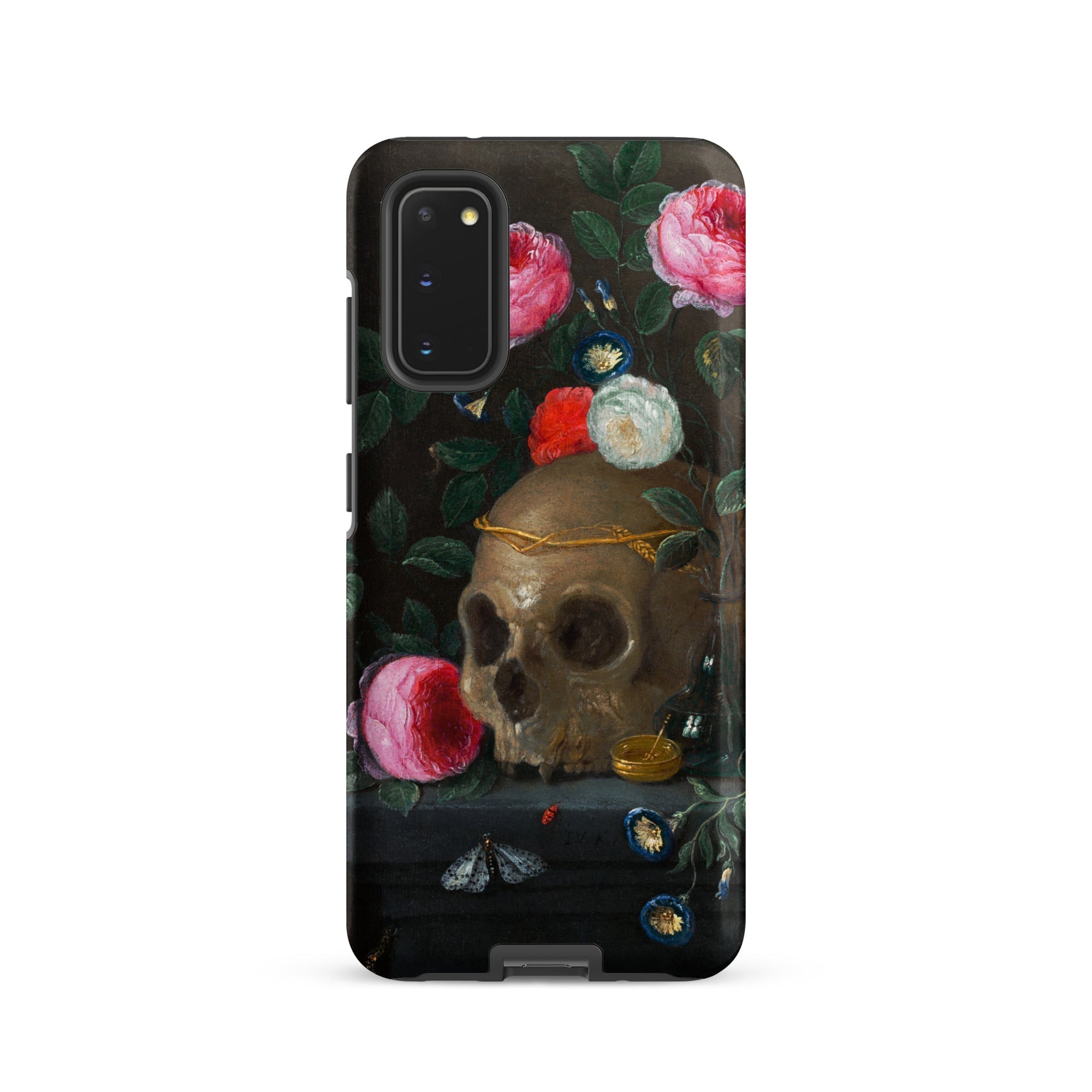 Vanitas Still Life Jan Van Kessel Samsung Case, Galaxy S20 / Matte, Black Phone Case Floral Skull Design