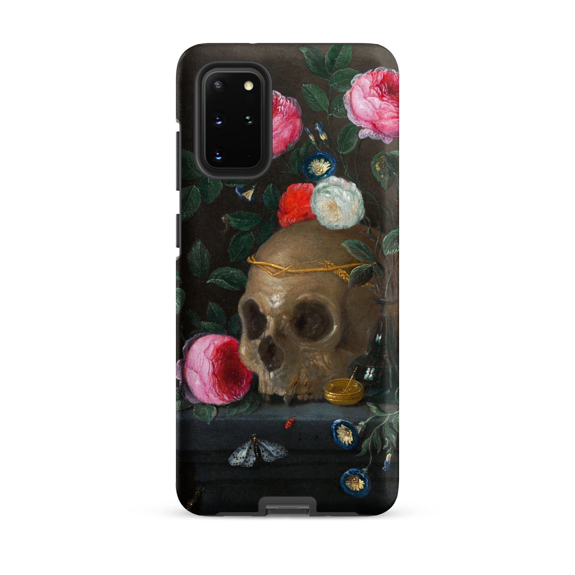 Vanitas Still Life Jan Van Kessel Samsung Case, Galaxy S20 Plus / Matte, Black Smartphone Case Vanitas Painting Skull Flowers